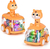 Carro de animais do bebê brinquedos da criança imprensa e ir carros puxar para trás carro iluminar brinquedos carros de corda para crianças 1 2 anos