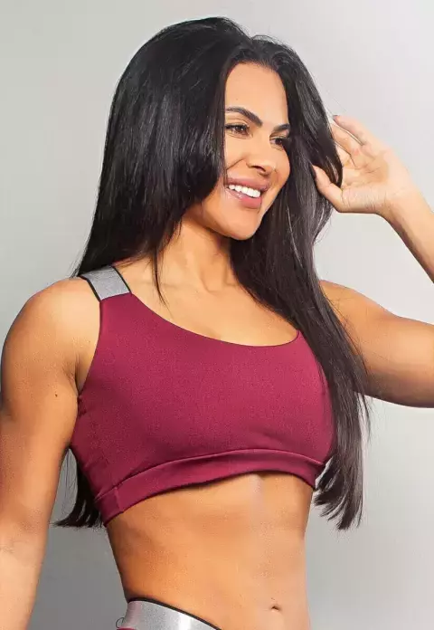 Cropped Alça de Elástico Cruzado nas Costas Marsala | REF: FDR15