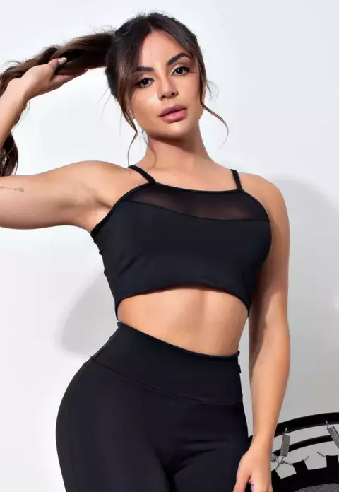 Top Fitness Detalhe Transparente Cropped | REF: LX118