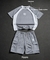Manfinity Streetrush Conjunto de Camiseta e Shorts Casuais de Verão para Homens com Splice de Cor Contrastante