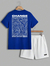 Manfinity RelaxMax Conjunto Casual Masculino 2 Peças, Estampa de Linha de Onda do Mar Ukiyo-E, Parte Superior Azul Marinho Padrão e Shorts Brancos na internet
