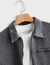 Jaqueta Denim Clássica Masculina Solta, Casual, Curta Lavada em Cinza Escuro na internet