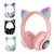 Fone De Ouvido Headset Orelha Gatinho Cat Bluetooth Led Rosa na internet