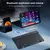 Teclado sem fio bluetooth para android ios windows fino portátil universal blue