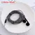 Headset com fio preto e branco com comprimento do cabo, jogo de computador e Liv