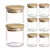 Kit De 8 Potes Hermético Mantimento De Vidro Com Tampa Bambu 200ml na internet