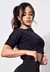 Cropped Fitness Preto com Detalhe Tela | REF: LX82 - Meucorpaco
