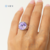 Anillo en baño de rodio con piedra violeta iridiscente - Masamonia
