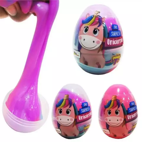 Geleinha Slime Gelelé Ovo Surpresa Unicórnio Colors 98g