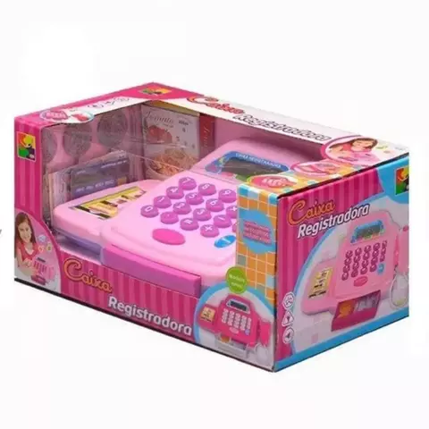 Caixa Registradora Infantil Rosa com Som, Luz e Acessórios - Ys037828