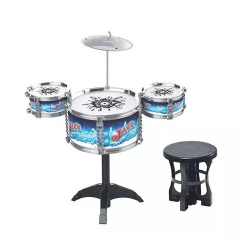 Minha Primeira Super Bateria 55 cm com Banquinho e Acessórios