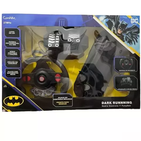 Veículo Batman Rádio Controle 7 Funções com Volante e Pedal – Candide