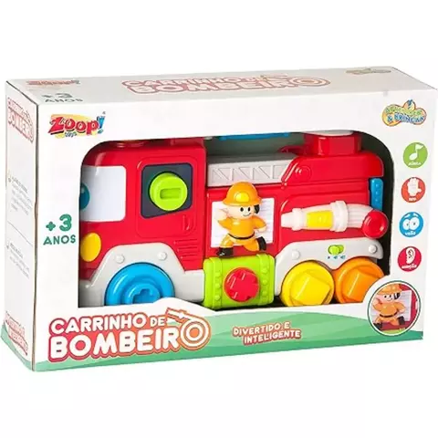Carrinho de Bombeiro com Luz e Som Multicolorido - ZP00184