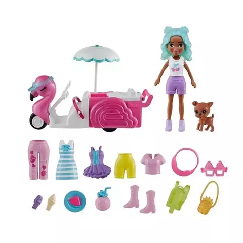 Polly Pocket Carrinho de Lanches Flamingo – HWP24