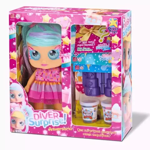 Boneca Diver Surprise Aniversário com Massinha Sortida – 8278