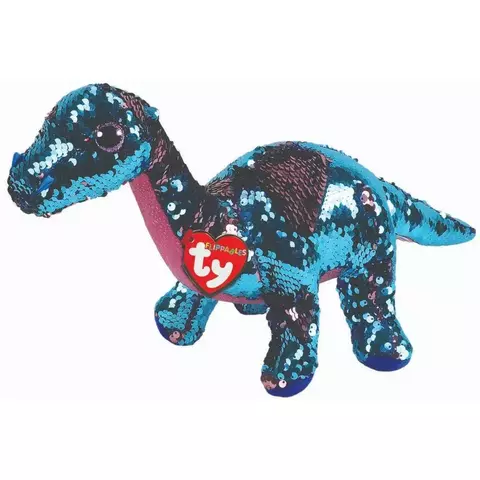 Beanie Boos Paetês Tremor Dinossauro Azul e Rosa