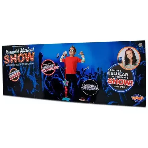Microfone com Suporte Karaokê Show - Toyng