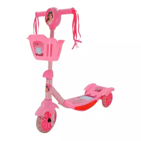 Patinete Infantil Musical Princesa 3 Rodas com Luzes e Cestinha – 8731