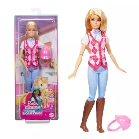 Boneca Barbie Malibu Equitação Corrida de Cavalos – HXJ38