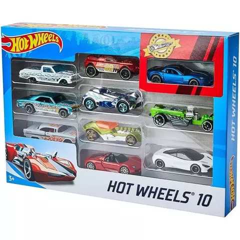 Hot Wheels Conjunto de Veículos – Pacote com 10 Carros Sortidos da Mattel