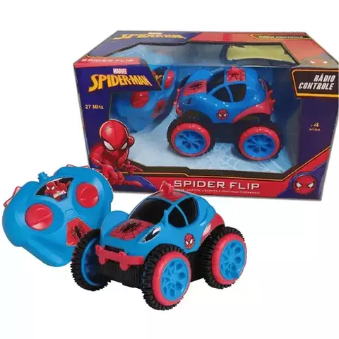 Carrinho de Controle Remoto Spider Flip – Marvel Spider-Man – Candide