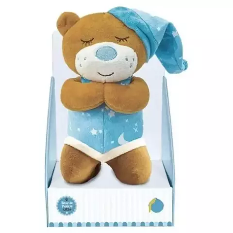 Urso de Pelúcia Ora Reza Pai Nosso Azul 20cm