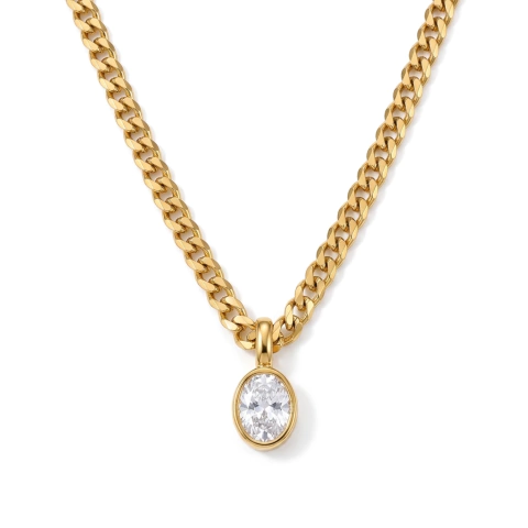 Collar cristal ovalado