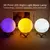 Led night light 8cm lua lâmpada alimentada por bateria com suporte estrelado lâmpada decoração do quarto luzes da noite crianças presente botão célula - loja online
