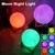 Led night light 8cm lua lâmpada alimentada por bateria com suporte estrelado lâmpada decoração do quarto luzes da noite crianças presente botão célula - loja online