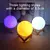 Imagem do Led night light 8cm lua lâmpada alimentada por bateria com suporte estrelado lâmpada decoração do quarto luzes da noite crianças presente botão célula