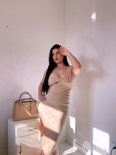 Vestido Mídi Nude com Top - comprar online