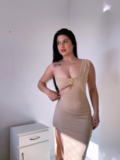 Vestido Mídi Nude com Top - Lanae Closet