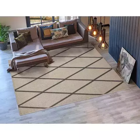 Tapete Sisal Eco Nature Geo 77 Bege-Chumbo 1,00x1,50M - J Serrano - comprar online