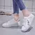 Mulheres tênis branco sapatos casuais ao ar livre baixo superior tênis de corr na internet