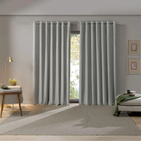 Cortina Corta Luz Carrara Blackout 100% tipo Americano 2,60m X 1,70m Cinza - Bella Janela - comprar online