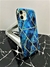 CARCASA IPHONE 11 - TIPO MÁRMOL AZUL CON LÍNEAS DORADAS - comprar en línea