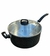 Panela Panelão Com Tampa De Vidro 30cm Cor Preto Craqueado