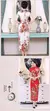 Cheongsams sexis con estampado de flores rojas para mujer, Vestidos largos de sa - tienda en línea