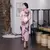 Cheongsams sexis con estampado de flores rojas para mujer, Vestidos largos de sa - Ying Chao