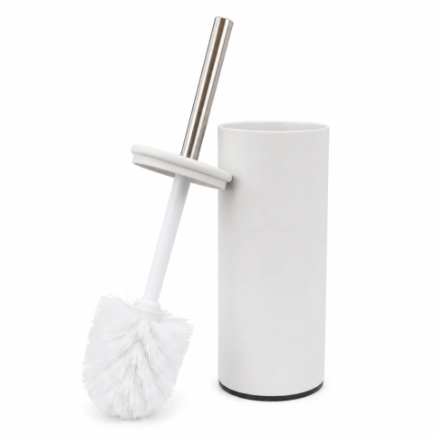 Escova Sanitária Suporte Aço Inox Branco Cabo Cromado