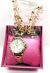 RELOGIO FEMININO REDONDO BRANCO DOURADO