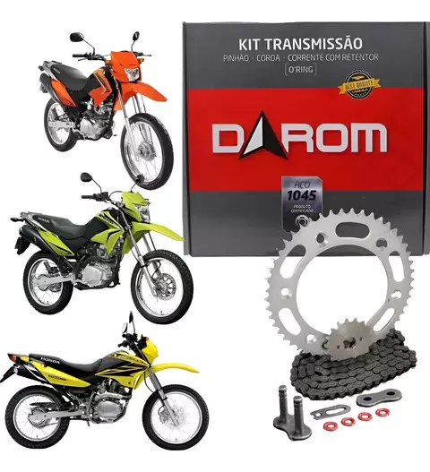 KIT TRANSMISSAO DAROM COM RETENTOR BROS 150 03/