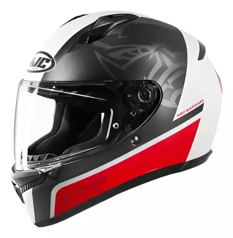 CAPACETE HJC C10 FABIO QUARTARARO VERM PRET BRANC 58
