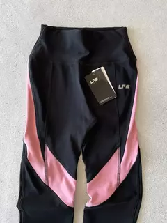 Calza Larga Ladyfit negra c/rosa - Athenea