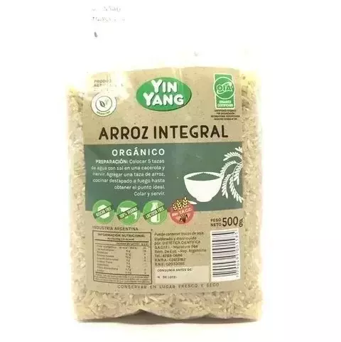 Arroz integral orgánico Yin Yang 500 gr. - comprar online