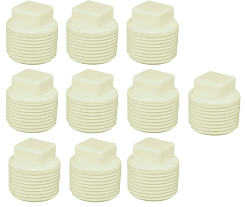 Plug Tampão Rosca 3/4 " Branco Kit com 10 Unidades