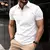 Camisa polo coreana Slim Fit de manga curta masculina, gola algodão de seda, po