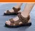 Sandálias masculinas de couro genuíno atualizadas, sapatos de trekking ao ar l - loja online