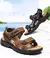 Imagem do Sandálias masculinas de couro genuíno atualizadas, sapatos de trekking ao ar l