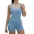 Verão sólido macacão magro curto bodycon náilon bodysuit yoga esportes trein - loja online
